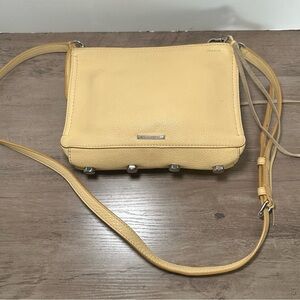 Rebecca Minkoff Regan Yellow Leather Crossbody Bag.
